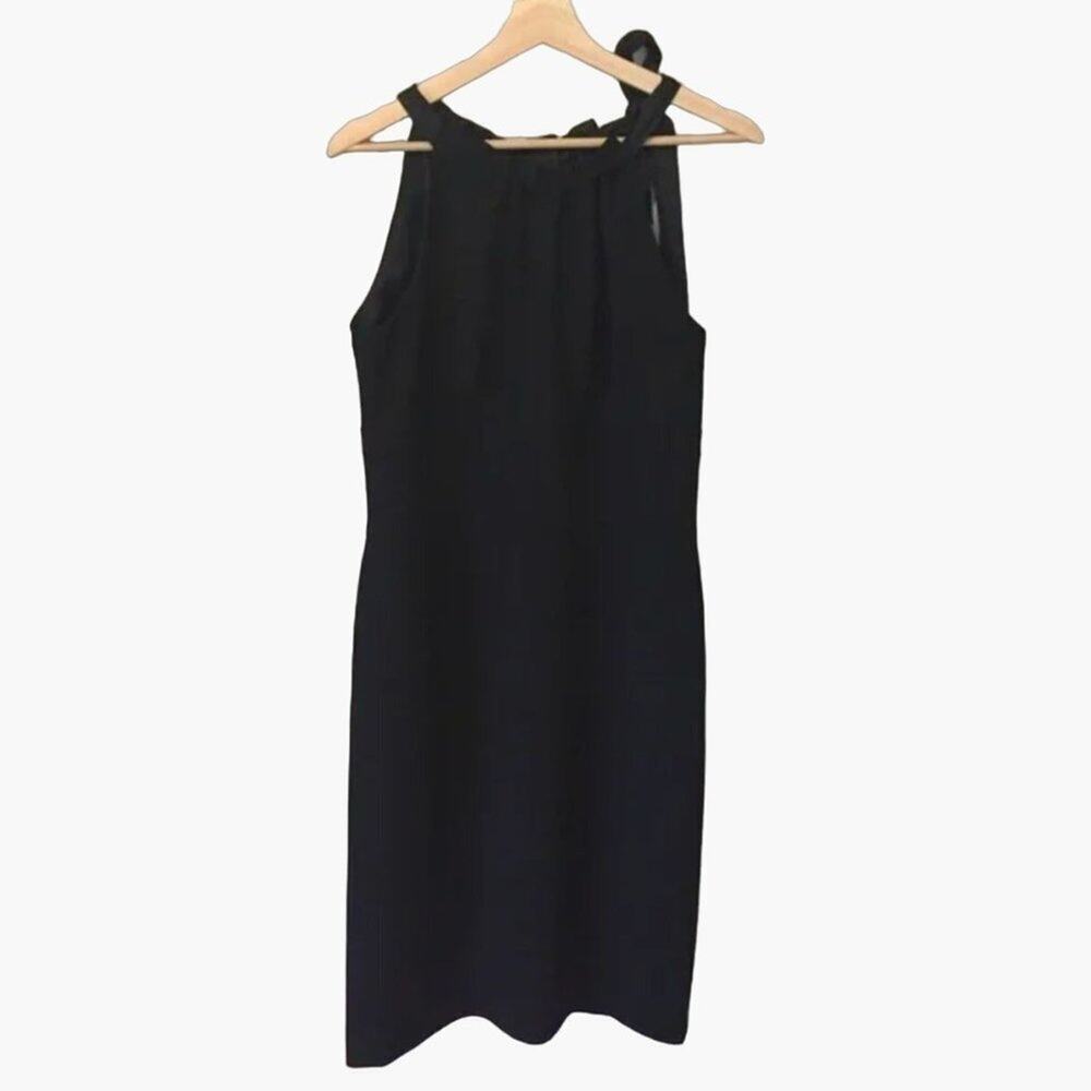 Ann Taylor LBD Size 8 Halter neckline one side that ties Adjustable Super flatte